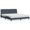 Estructura cama con cabecero terciopelo gris oscuro 200x200 cm