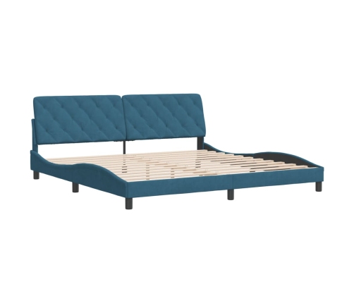 vidaXL Estructura de cama con cabecero terciopelo azul 200x200 cm