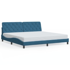 Estructura de cama sin colchón terciopelo azul 200x200 cm