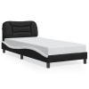 vidaXL Estructura cama cabecero cuero sintético negro blanco 90x200 cm