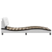 Estructura de cama con cabecero cuero sintético blanco y negro