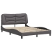 Estructura de cama sin colchón cuero sintético gris 120x200 cm