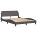Estructura de cama sin colchón cuero sintético gris 120x200 cm