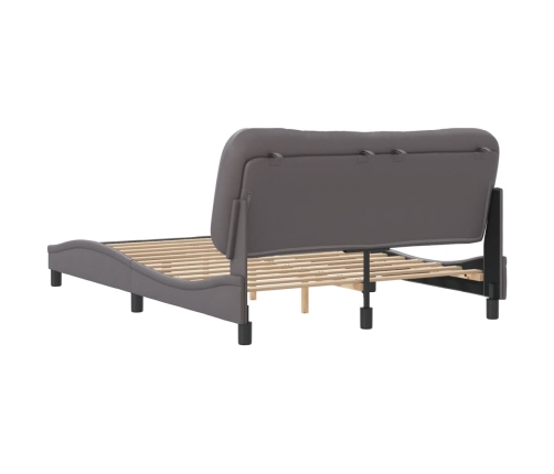 Estructura de cama sin colchón cuero sintético gris 120x200 cm