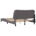 Estructura de cama sin colchón cuero sintético gris 120x200 cm