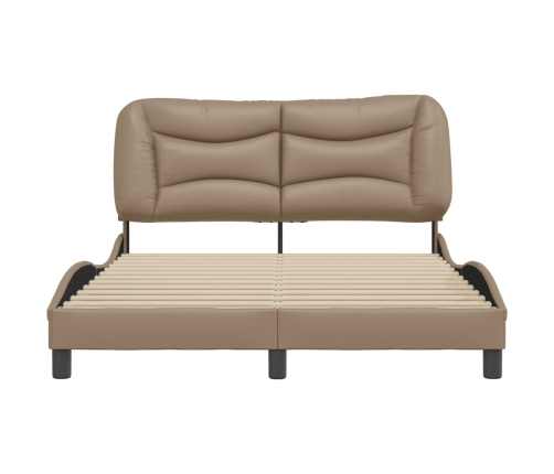 Estructura cama sin colchón cuero sintético capuchino 140x190cm