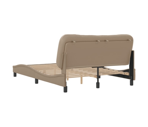 Estructura cama sin colchón cuero sintético capuchino 140x190cm