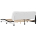 Estructura de cama con cabecero cuero sintético blanco y negro