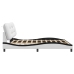 Estructura de cama con cabecero cuero sintético blanco y negro
