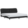 Cama sin colchón cuero sintético negro blanco 200x200 cm