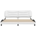 Cama sin colchón cuero sintético blanco negro 200x200 cm