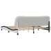 Cama sin colchón cuero sintético blanco negro 200x200 cm