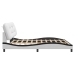 Cama sin colchón cuero sintético blanco negro 200x200 cm