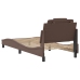 Estructura de cama sin colchón cuero sintético marrón 80x200 cm