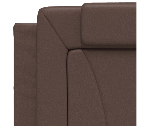 Estructura de cama sin colchón cuero sintético marrón 80x200 cm
