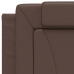Estructura de cama sin colchón cuero sintético marrón 80x200 cm