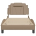 Estructura cama sin colchón cuero sintético capuchino 80x200 cm