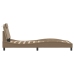 Estructura cama sin colchón cuero sintético capuchino 80x200 cm