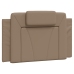 Estructura cama sin colchón cuero sintético capuchino 80x200 cm
