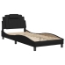 Estructura de cama sin colchón cuero sintético negro 90x190 cm