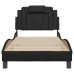 Estructura de cama sin colchón cuero sintético negro 90x190 cm