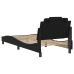 Estructura de cama sin colchón cuero sintético negro 90x190 cm