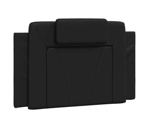 Estructura de cama sin colchón cuero sintético negro 90x190 cm