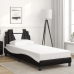 Estructura de cama con cabecero cuero sintético negro y blanco