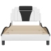 Estructura de cama con cabecero cuero sintético blanco y negro