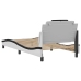 Estructura de cama con cabecero cuero sintético blanco y negro