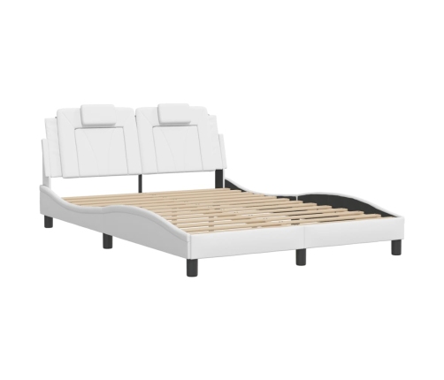 Estructura de cama sin colchón cuero sintético blanco 120x200cm