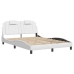 Estructura de cama sin colchón cuero sintético blanco 120x200cm