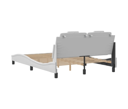 Estructura de cama sin colchón cuero sintético blanco 120x200cm