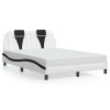 vidaXL Estructura cama cabecero cuero sintético blanco negro 120x200cm