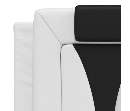 vidaXL Estructura de cama con cabecero cuero sintético blanco y negro