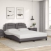 vidaXL Estructura de cama con cabecero cuero sintético gris 160x200cm