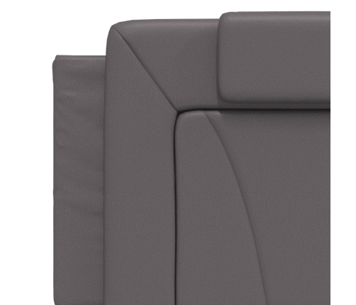 vidaXL Estructura de cama con cabecero cuero sintético gris 160x200cm