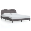 vidaXL Estructura de cama con cabecero cuero sintético gris 160x200cm