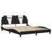 Estructura cama cabecero cuero sintético negro blanco 160x200cm