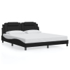 vidaXL Estructura de cama con cabecero cuero sintético negro 180x200cm