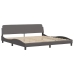 Estructura de cama sin colchón cuero sintético gris 200x200 cm
