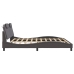 Estructura de cama sin colchón cuero sintético gris 200x200 cm