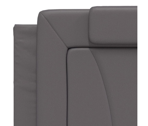 Estructura de cama sin colchón cuero sintético gris 200x200 cm