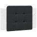 Cama con cabecero cuero sintético blanco y negro 80x200 cm