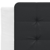 Cama con cabecero cuero sintético blanco y negro 80x200 cm