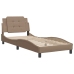 Estructura cama sin colchón cuero sintético capuchino 90x190 cm