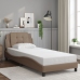 Estructura cama sin colchón cuero sintético capuchino 90x190 cm