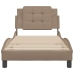 Estructura cama sin colchón cuero sintético capuchino 90x190 cm