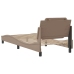 Estructura cama sin colchón cuero sintético capuchino 90x190 cm