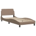 Estructura cama sin colchón cuero sintético capuchino 90x190 cm